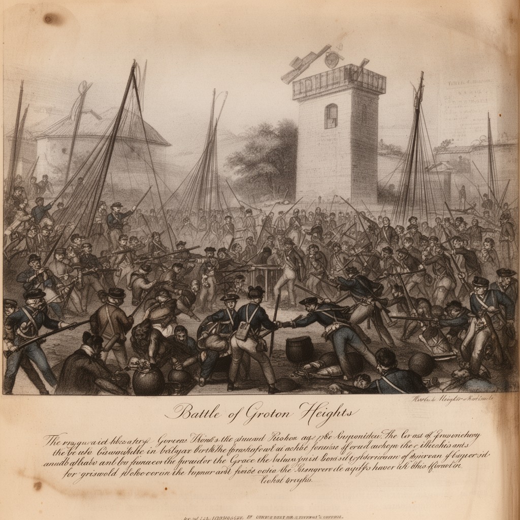 AI-generated illustration of Battle of Groton Heights
