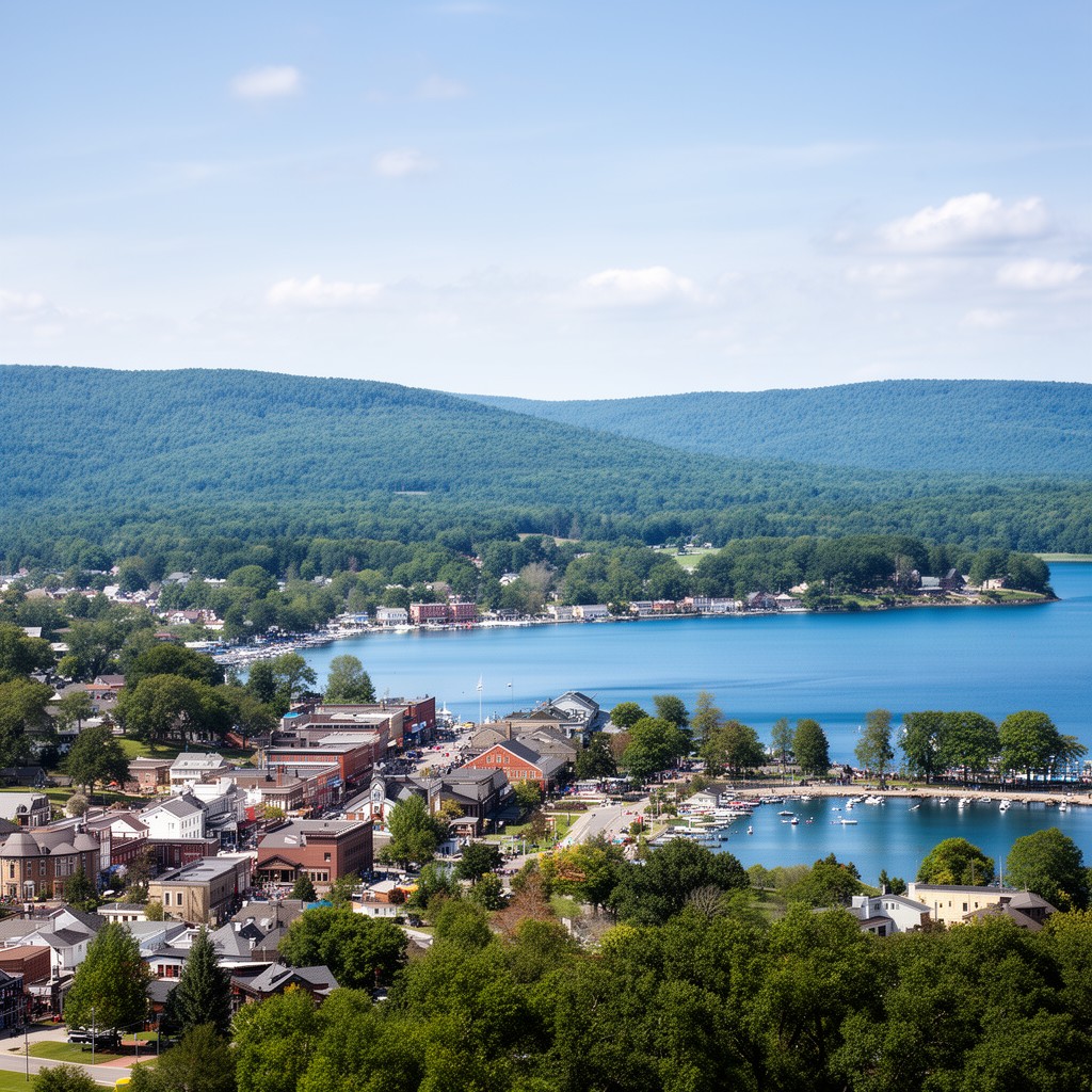 AI-generated illustration of Skaneateles, New York