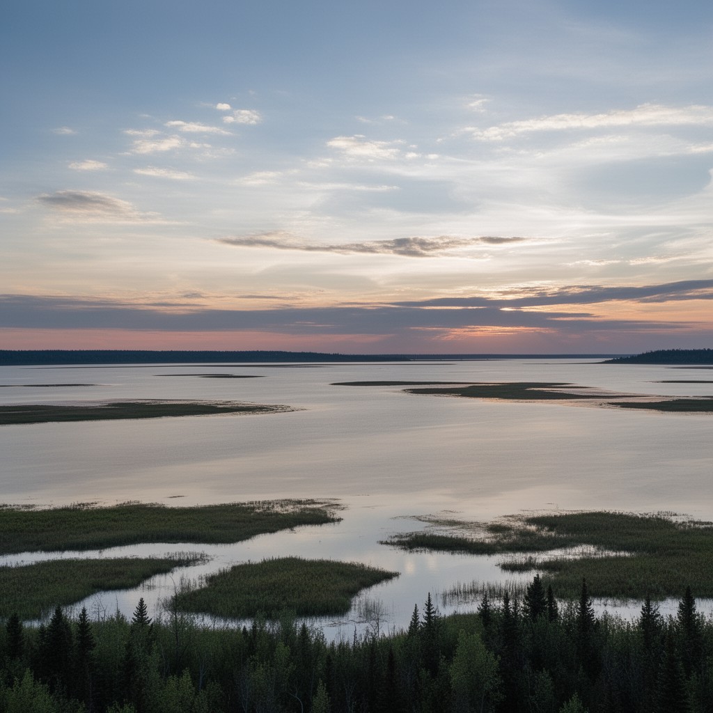AI-generated illustration of Lake Winnipeg