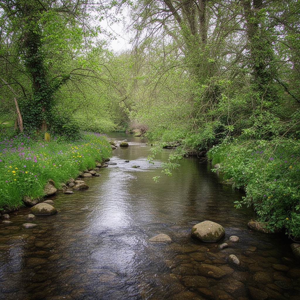 AI-generated illustration of Hogsmill River