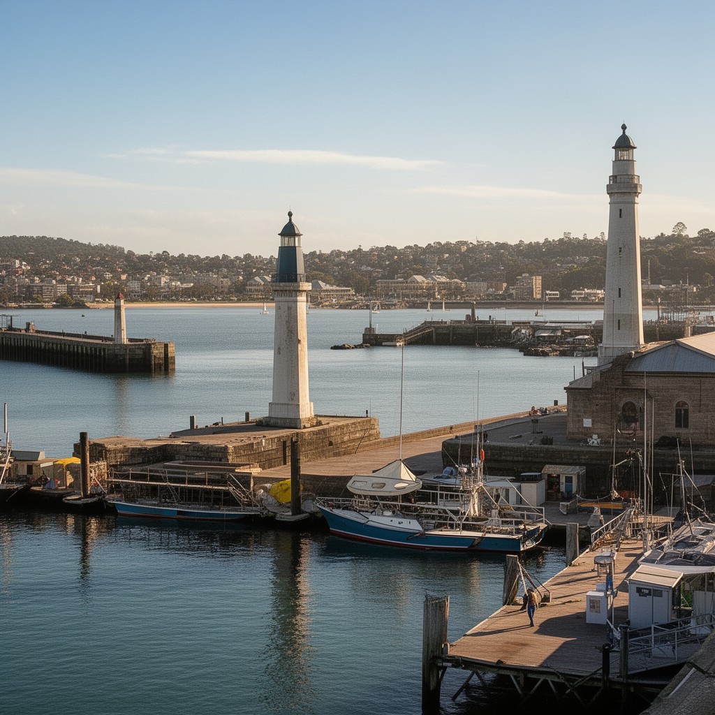AI-generated illustration of Wollongong Harbour
