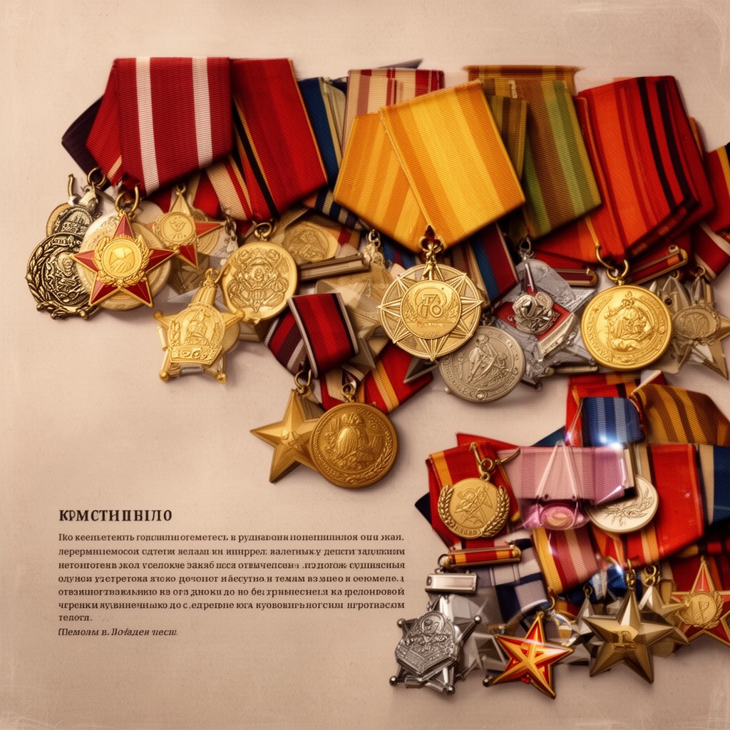AI-generated illustration of Soviet system of orders, medals and titles