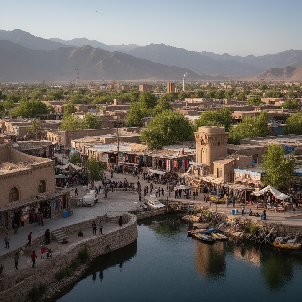 AI-generated illustration of Kashgar