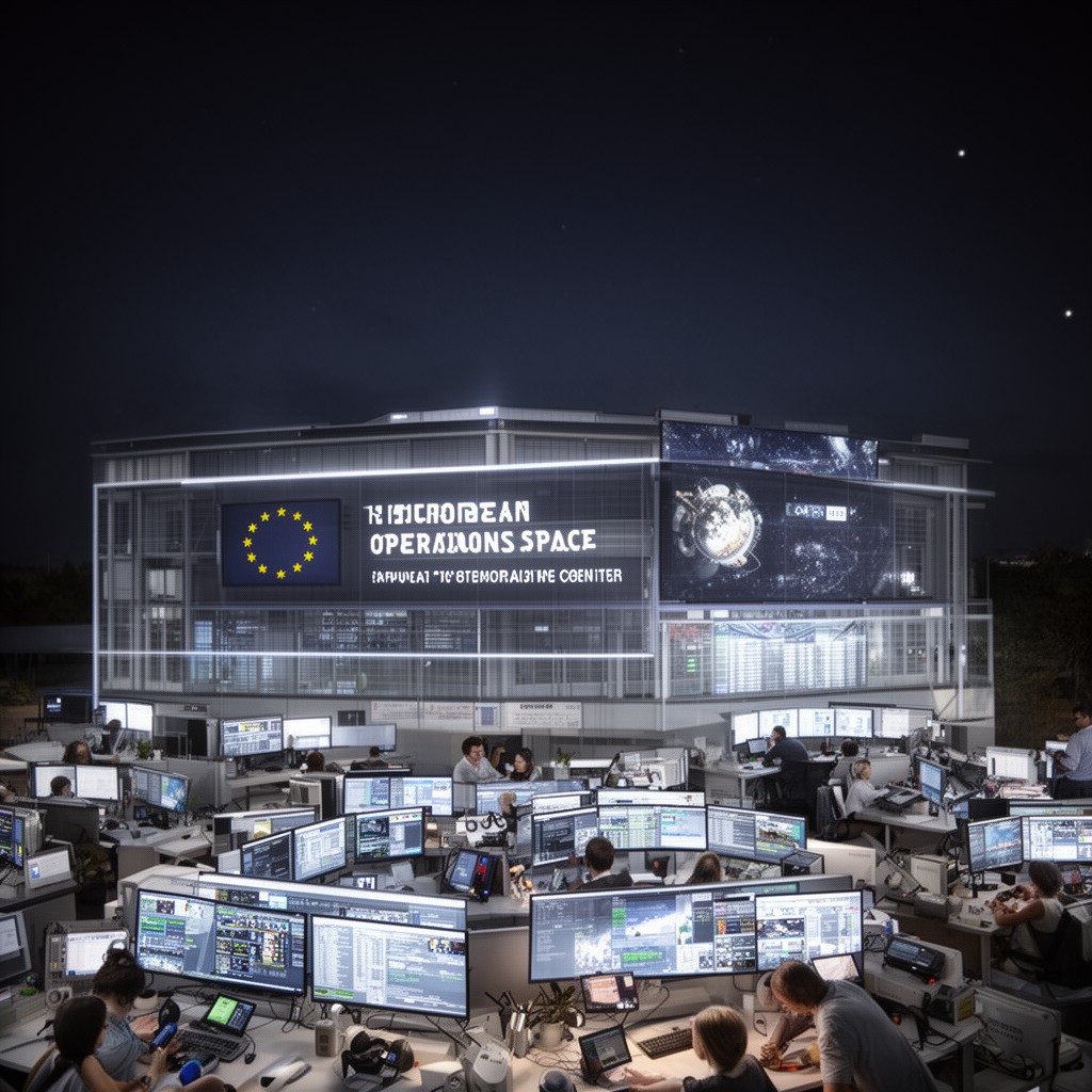AI-generated illustration of European Space Operations Centre