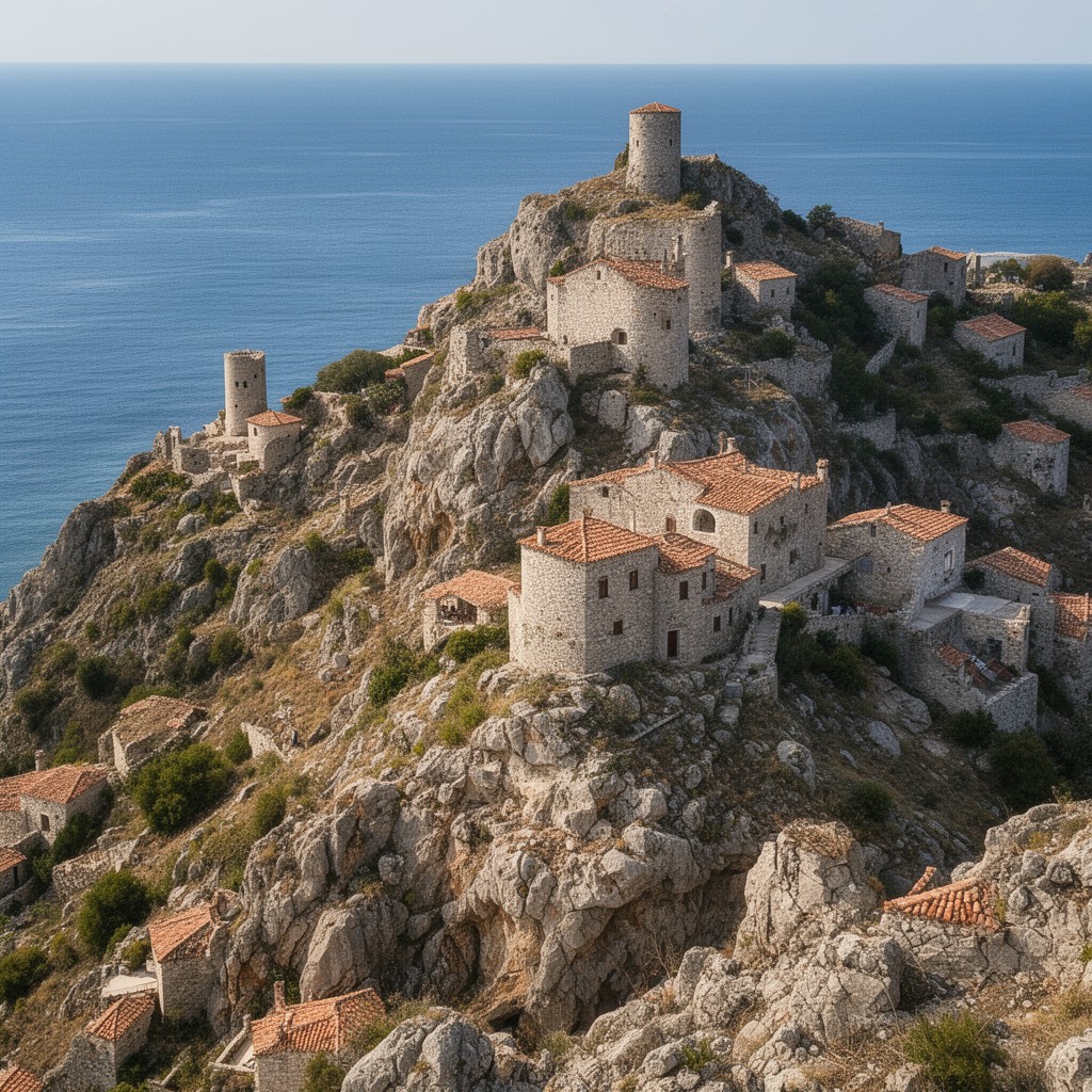 AI-generated illustration of Mani Peninsula