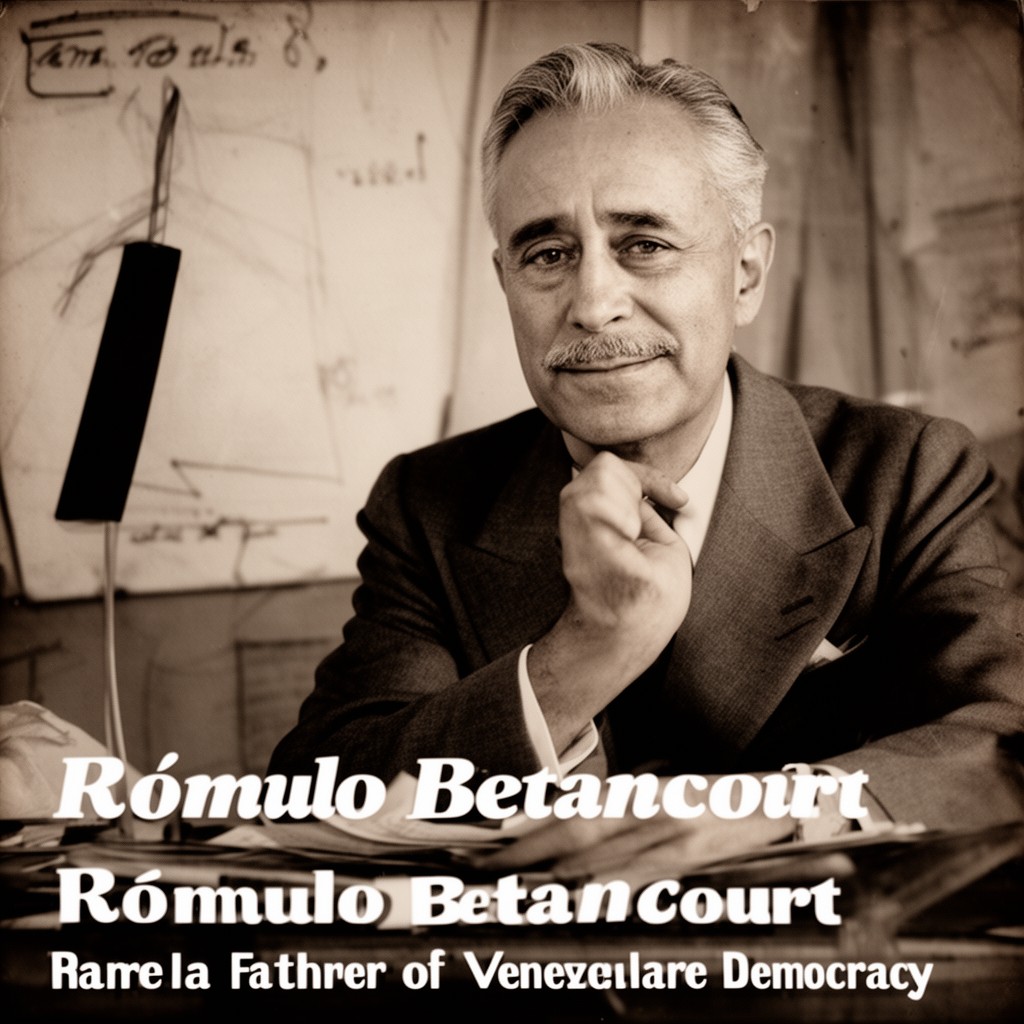 AI-generated illustration of Rómulo Betancourt