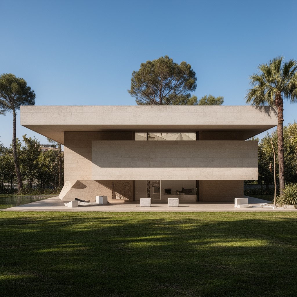 AI-generated illustration of Barcelona Pavilion