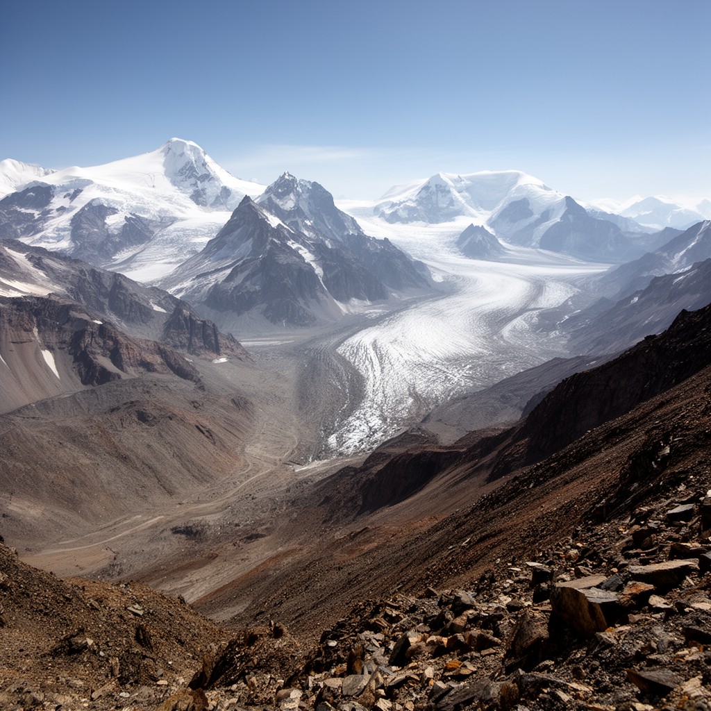 AI-generated illustration of Kahiltna Glacier