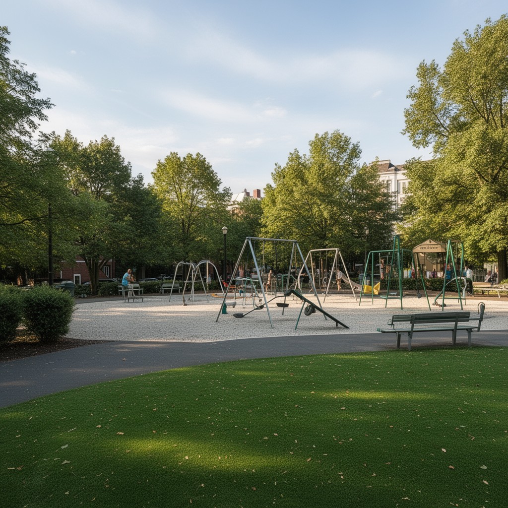 AI-generated illustration of Newton Centre Playground