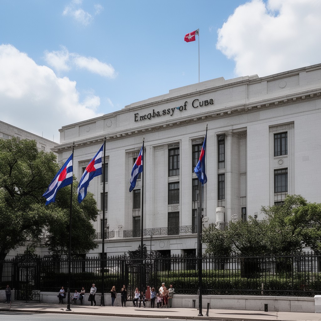 AI-generated illustration of Embassy of Cuba in Washington, D.C.