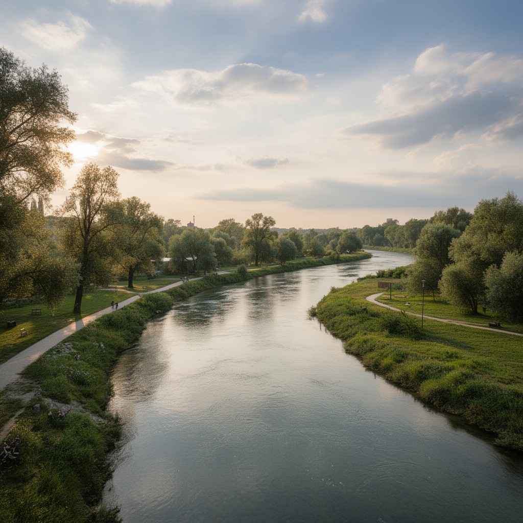 AI-generated illustration of Tisa riverbank