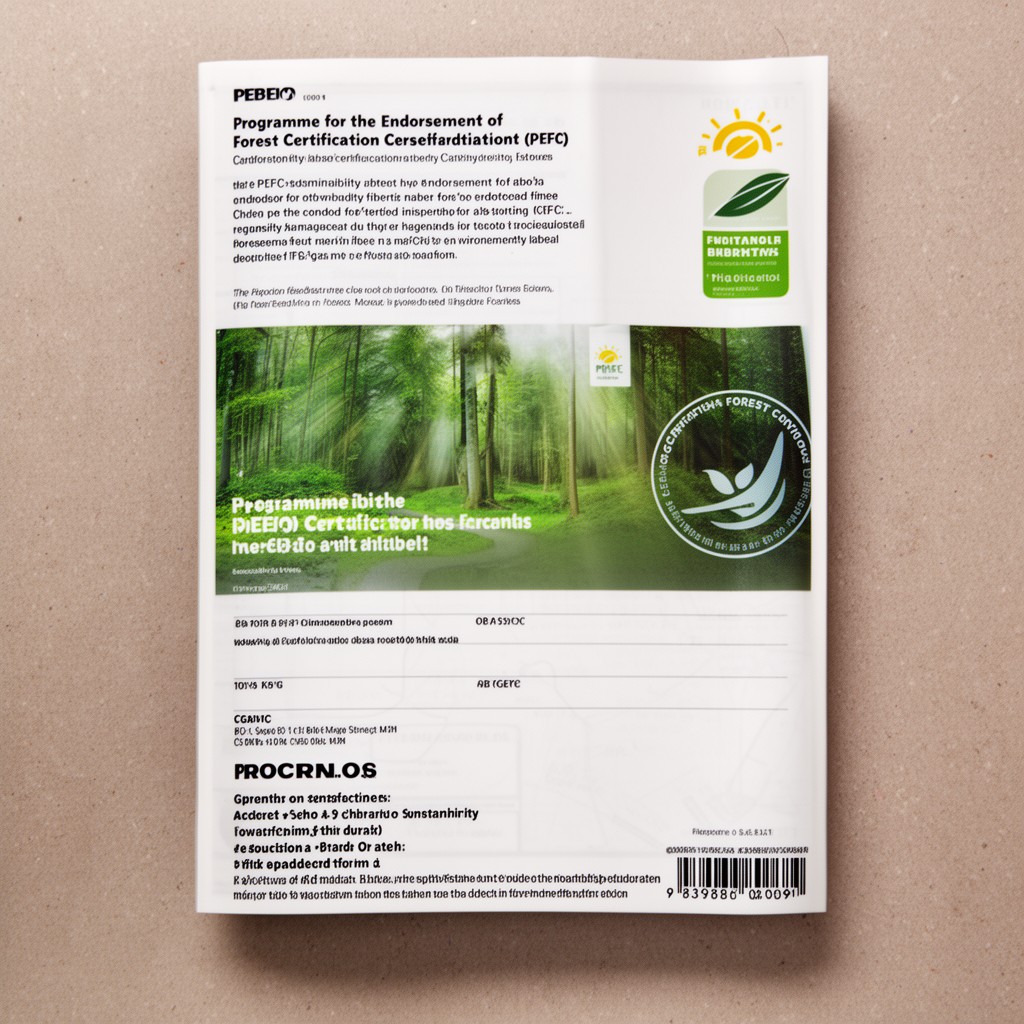 AI-generated illustration of Programme for the Endorsement of Forest Certification (PEFC) certifications on eligible products