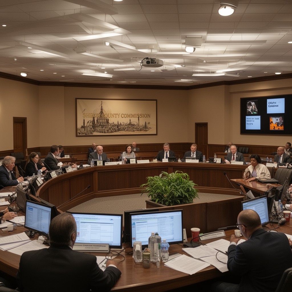 AI-generated illustration of Shelby County Commission