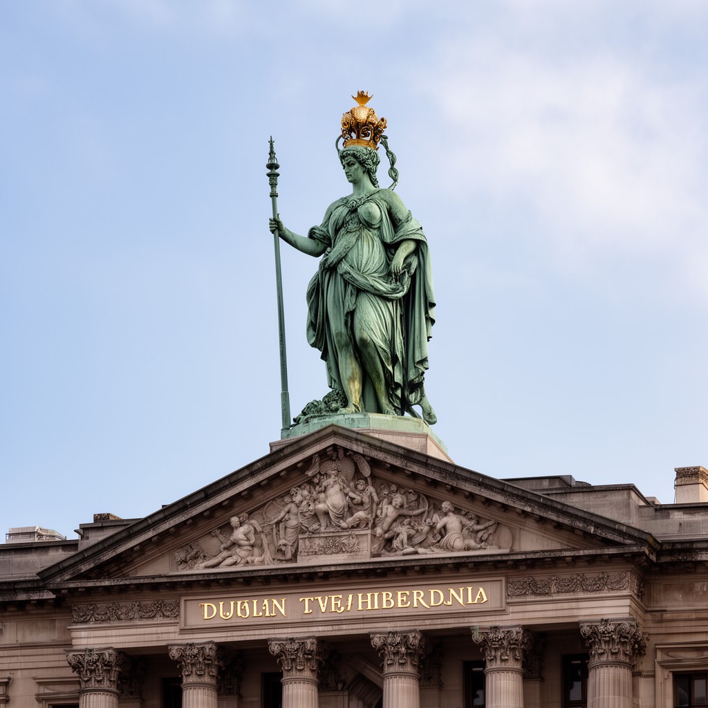 AI-generated illustration of Hibernia statue