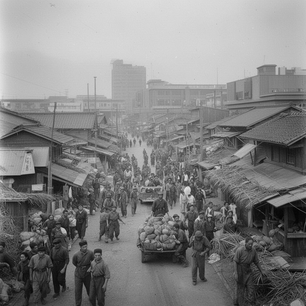 AI-generated illustration of Allied occupation of Japan