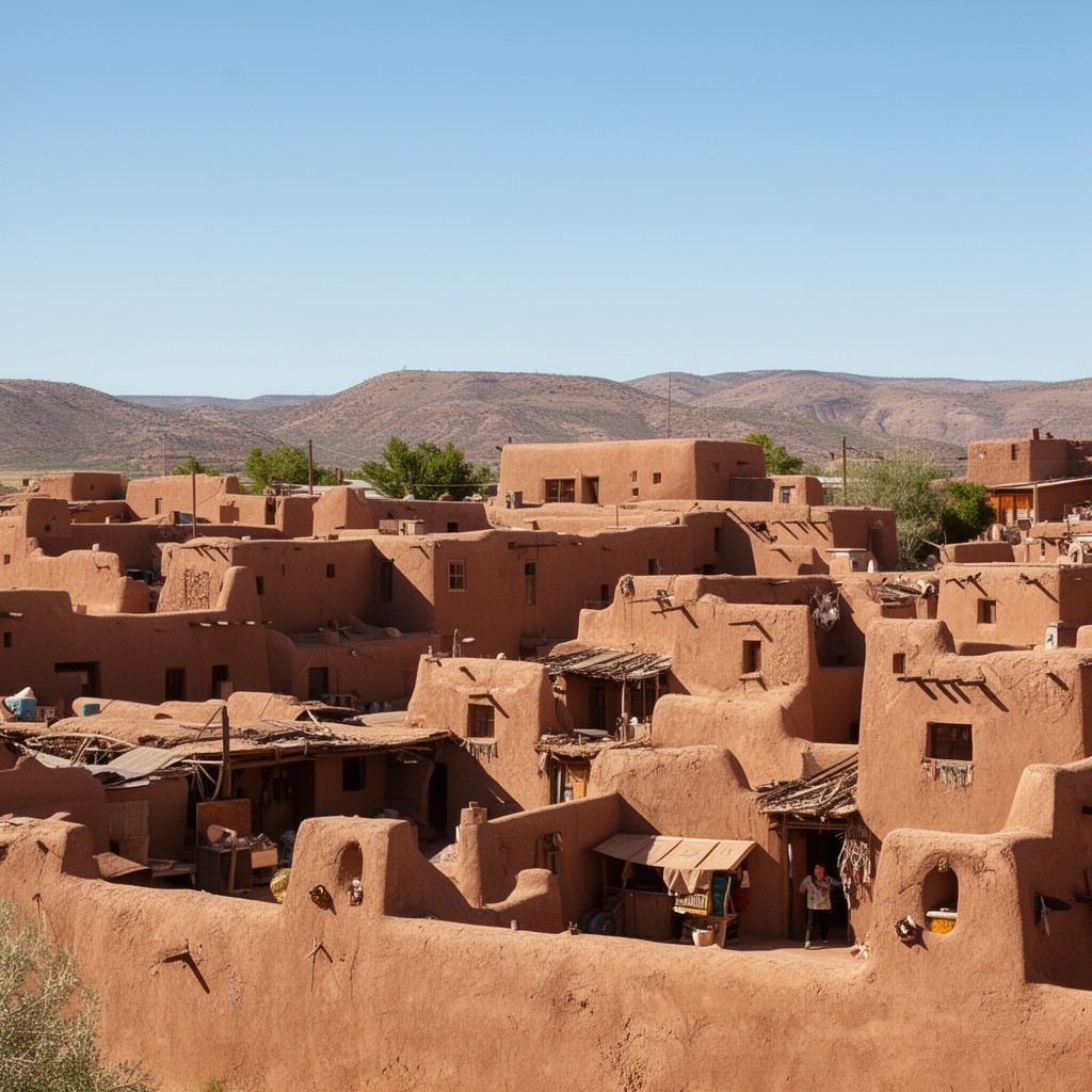 AI-generated illustration of Taos Pueblo