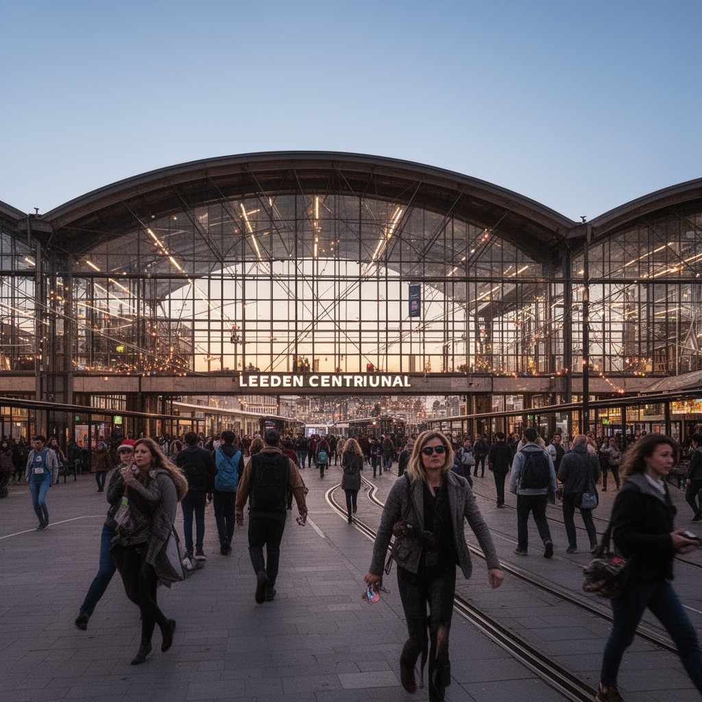 AI-generated illustration of Leiden Centraal