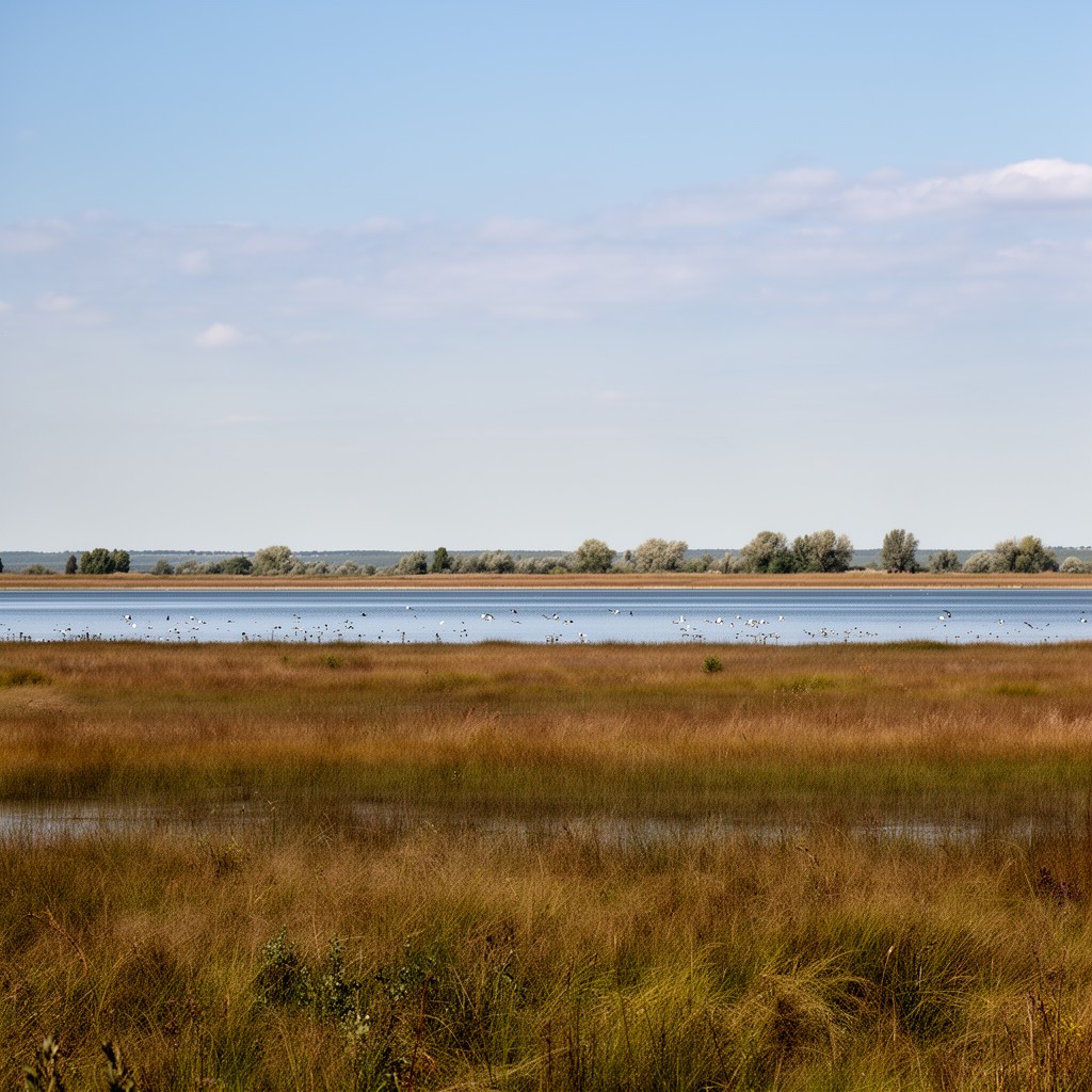 AI-generated illustration of Lake Neusiedl