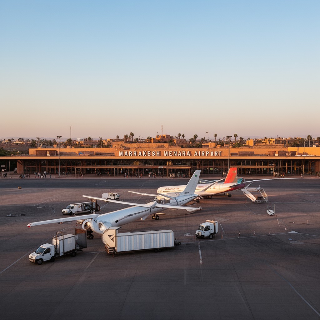 AI-generated illustration of Marrakesh Menara Airport
