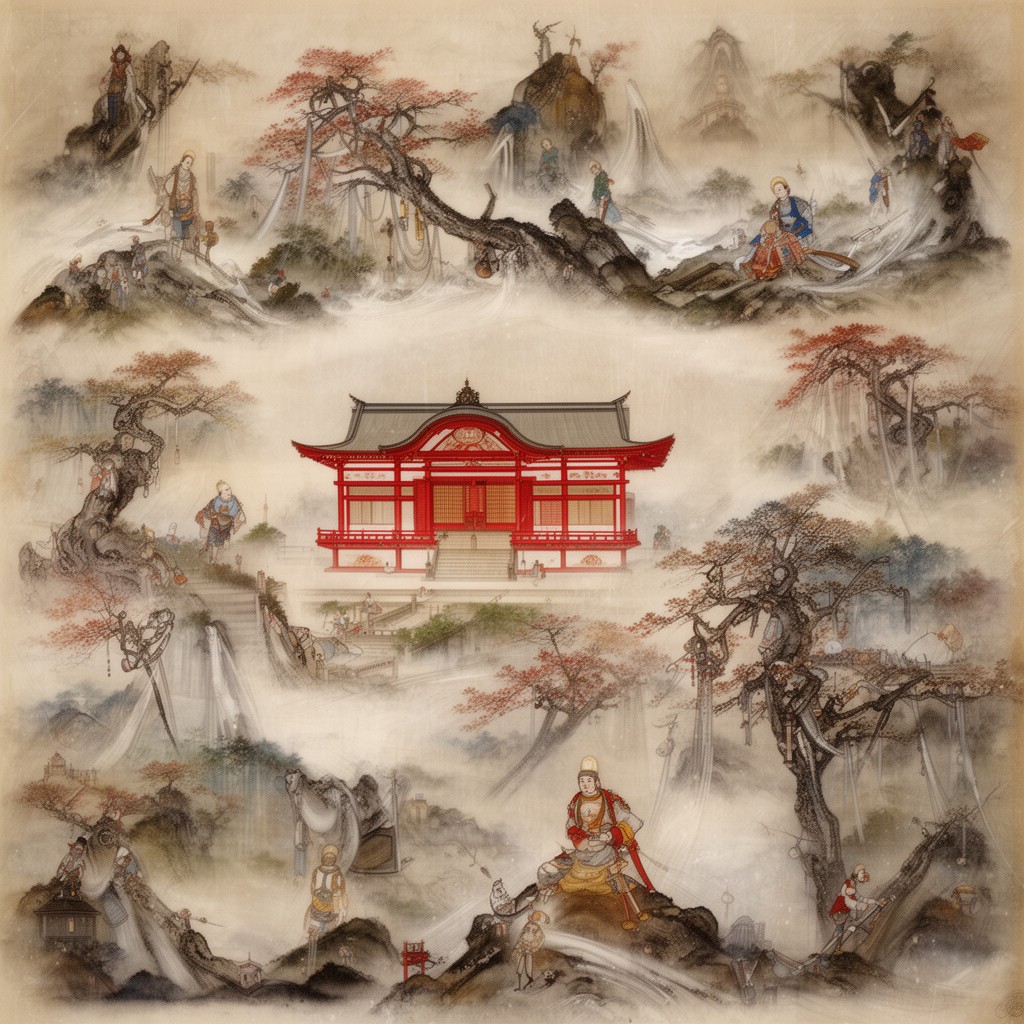 AI-generated illustration of Tendai Buddhism