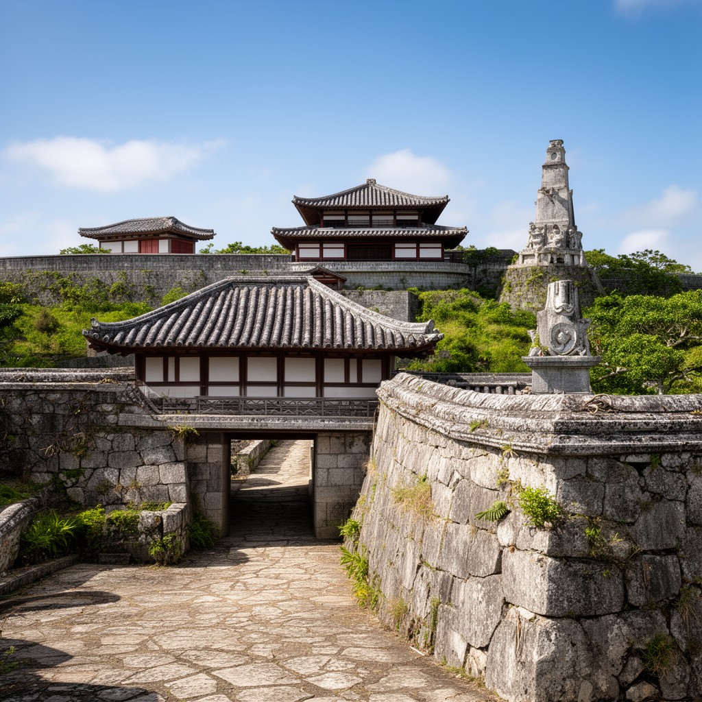 AI-generated illustration of Shuri Castle