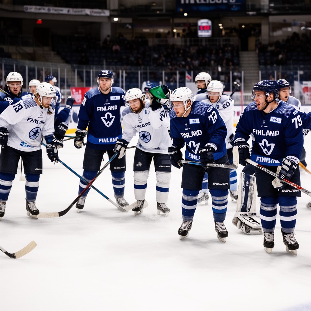 AI-generated illustration of Finland men's national under-18 ice hockey team