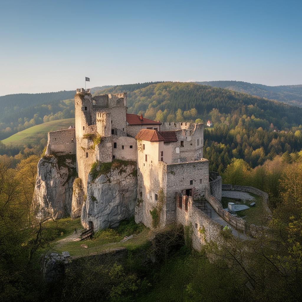 AI-generated illustration of Ojców Castle