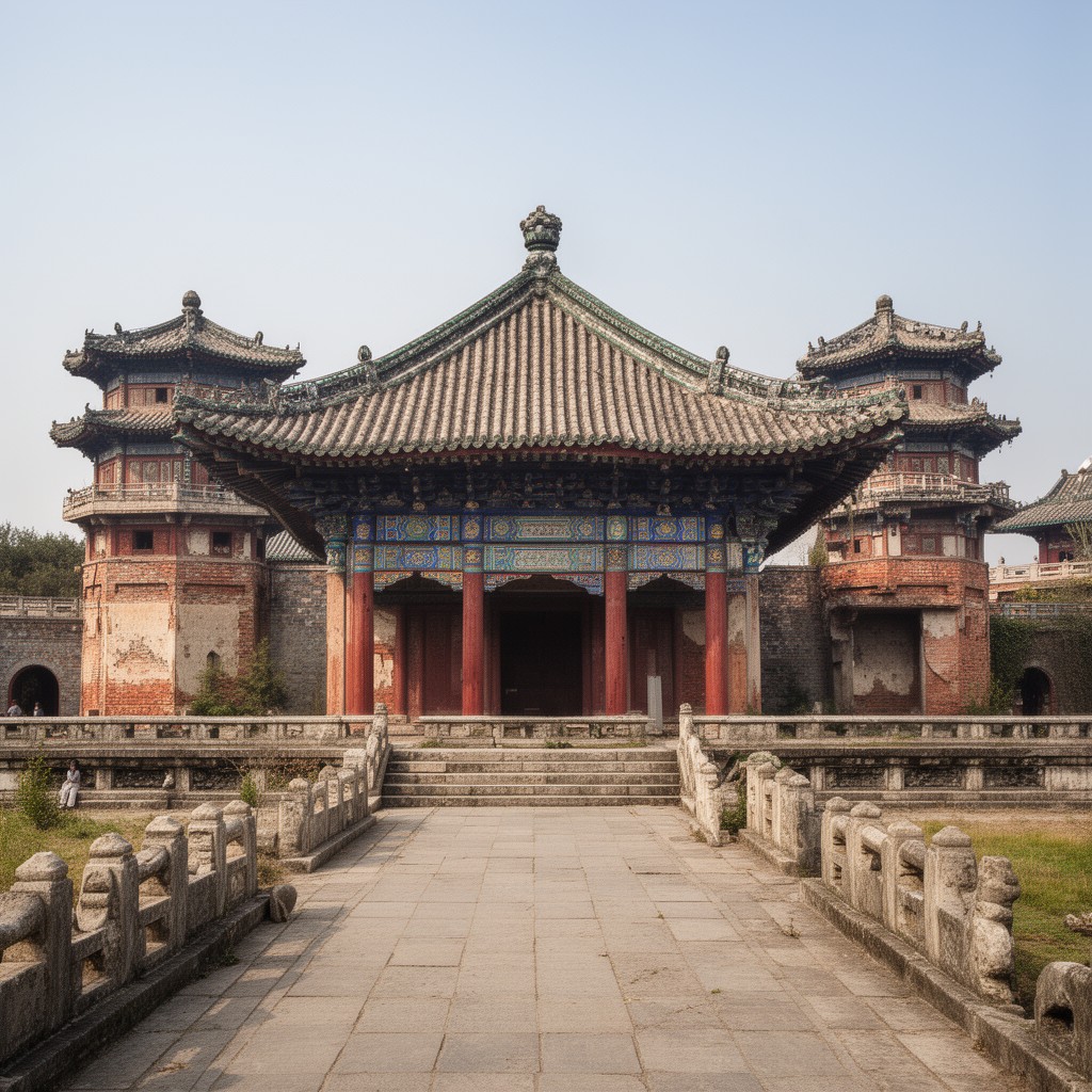 AI-generated illustration of Old Summer Palace (Yuanmingyuan)