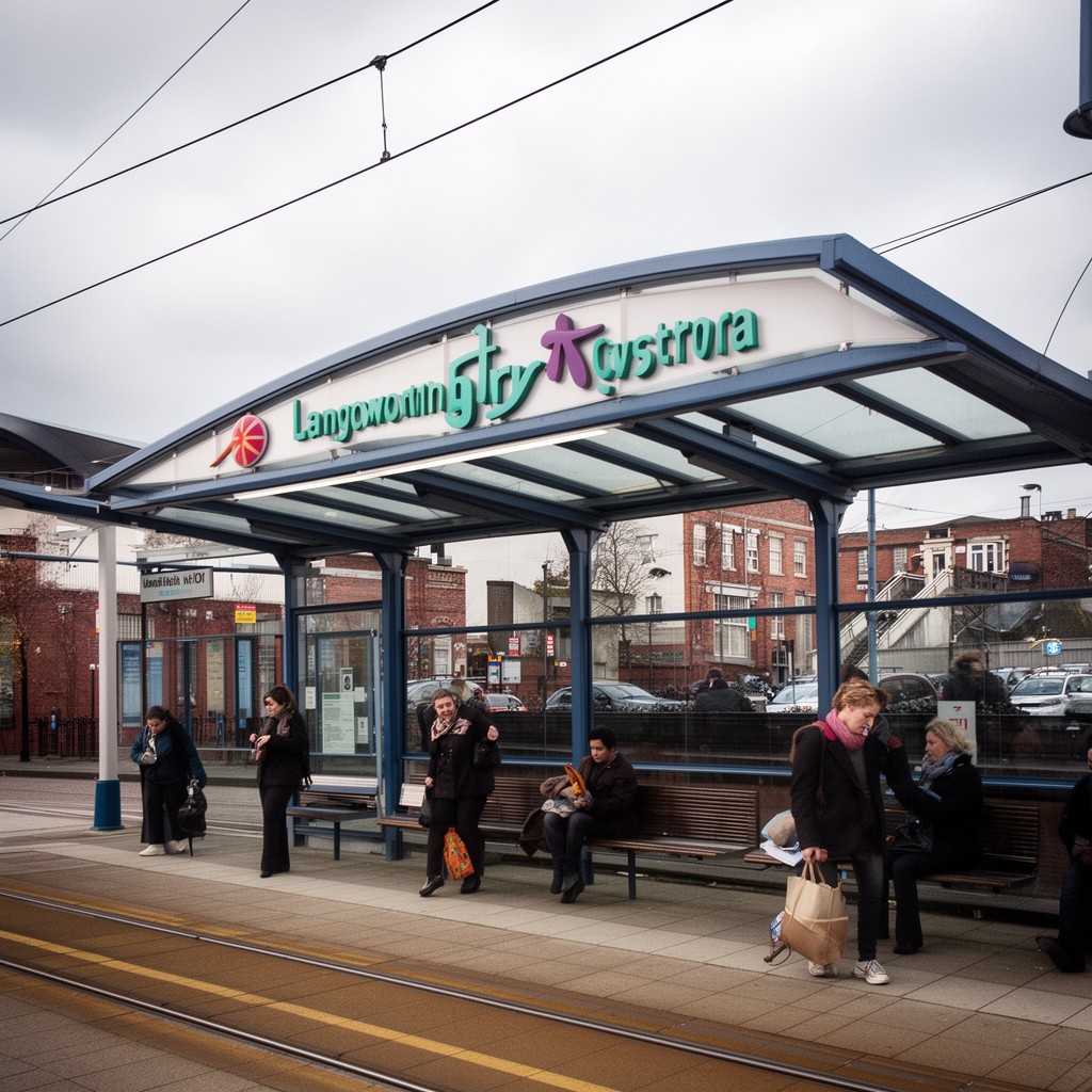 AI-generated illustration of Langworthy tram stop