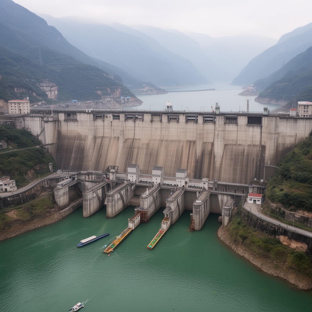 AI-generated illustration of Three Gorges Dam