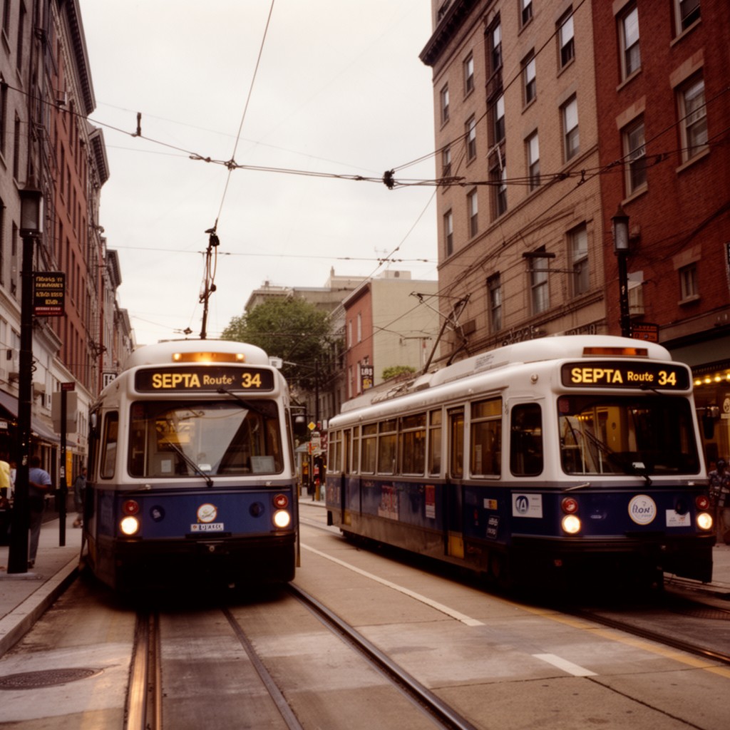 AI-generated illustration of SEPTA Route 34