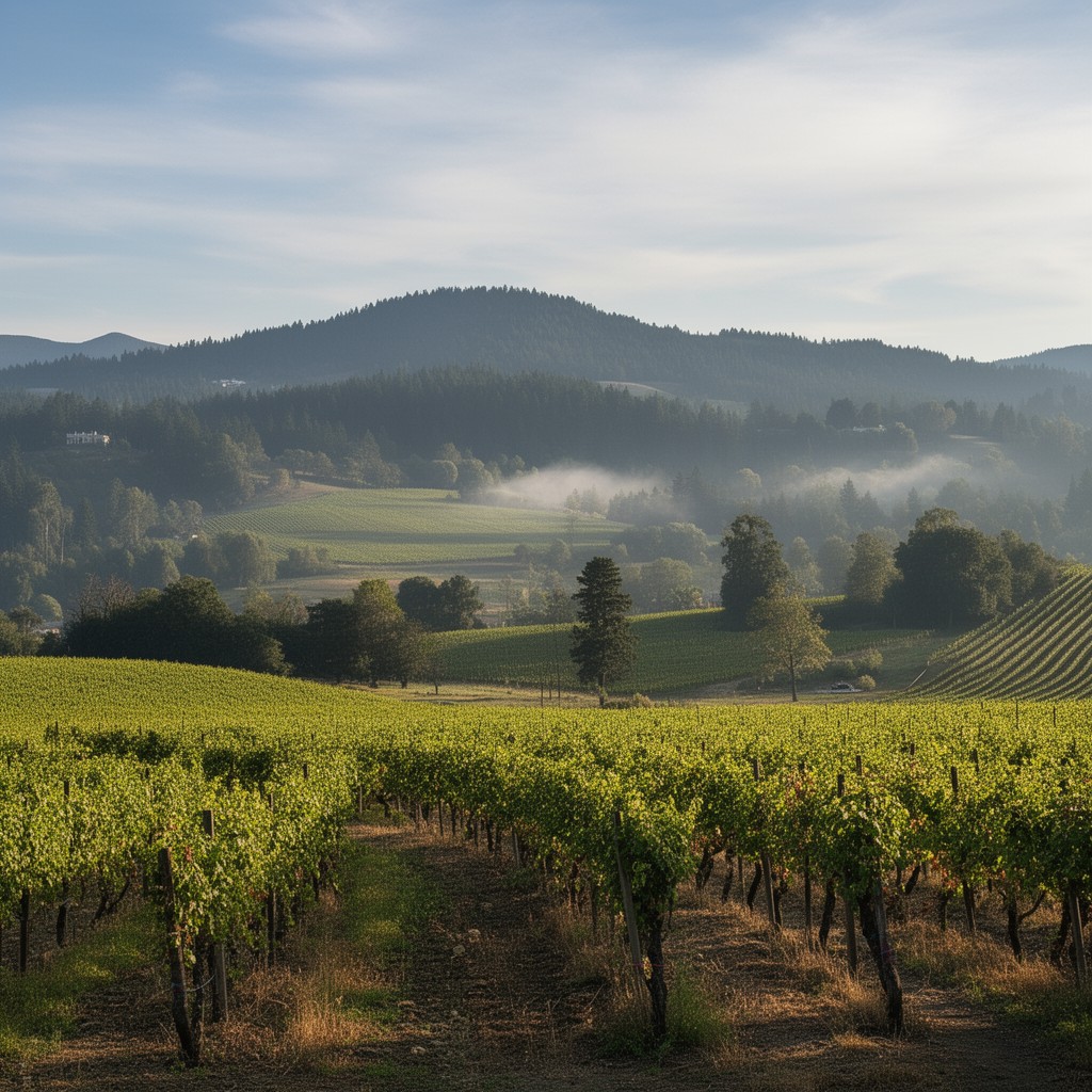 AI-generated illustration of Willamette Valley