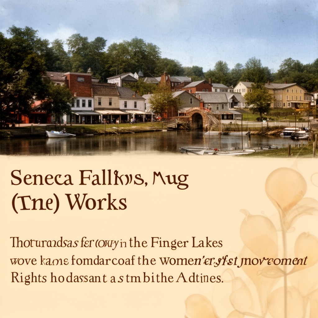 AI-generated illustration of Seneca Falls, New York