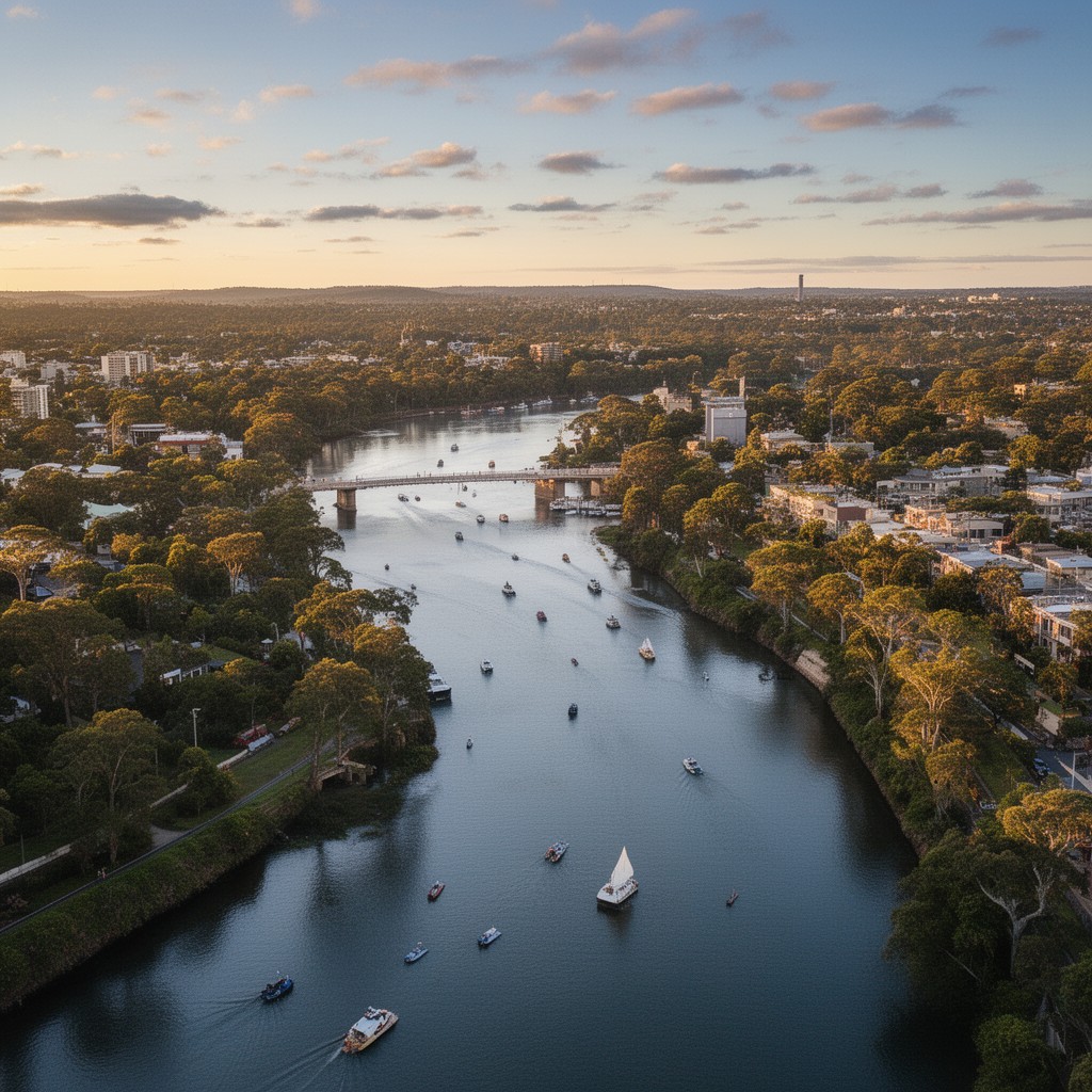 AI-generated illustration of Brisbane River