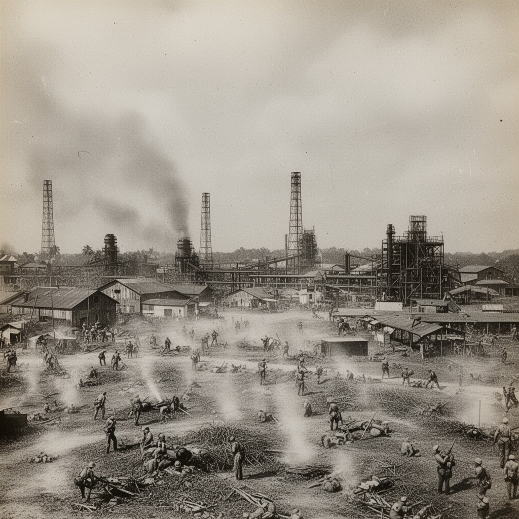 AI-generated illustration of Battle of Palembang