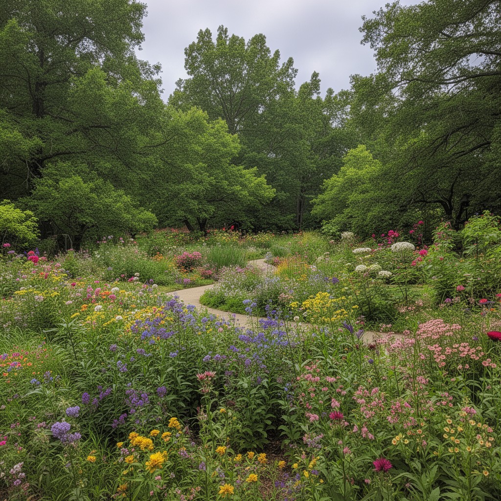 AI-generated illustration of Cornell Botanic Gardens