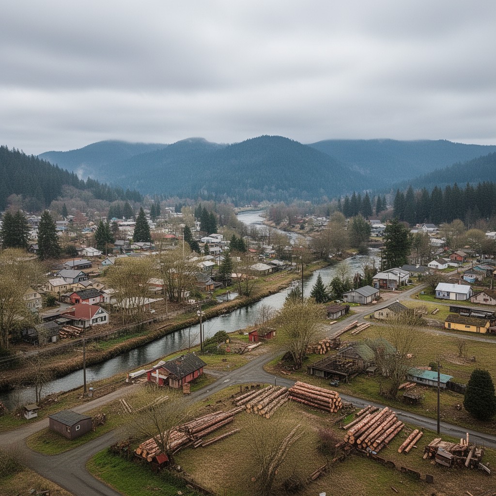 AI-generated illustration of Clatskanie, Oregon