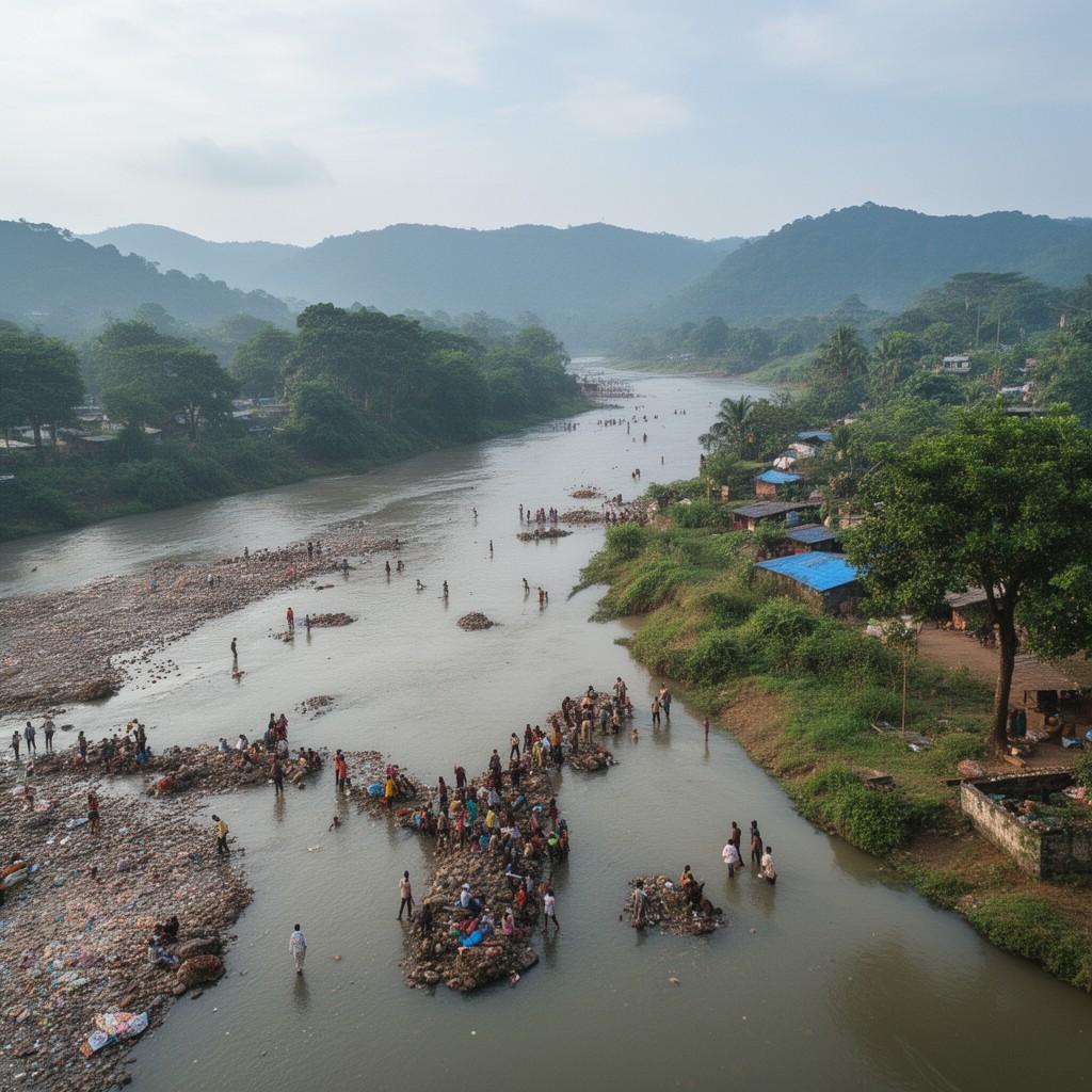 AI-generated illustration of Zuari River