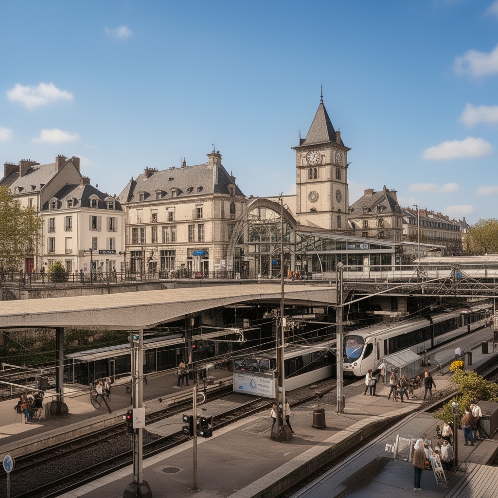 AI-generated illustration of Pontoise station