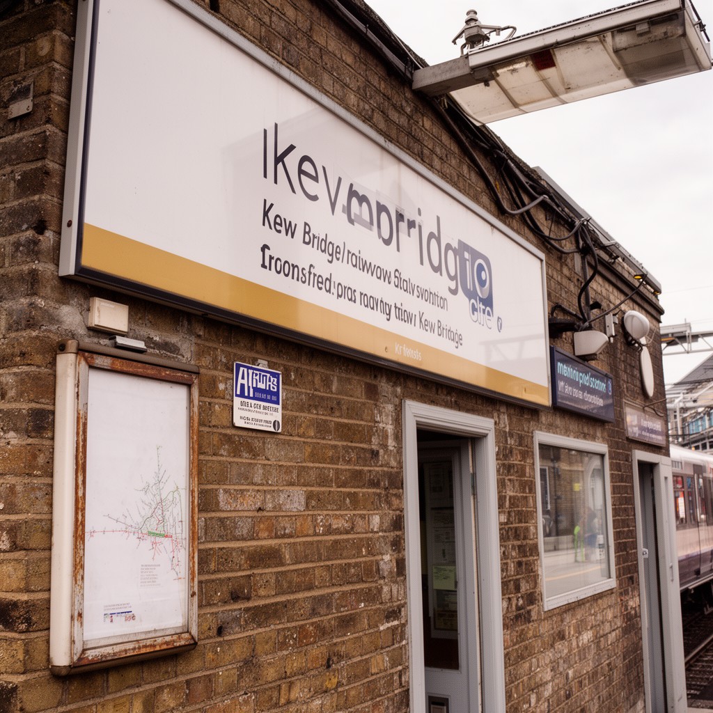 AI-generated illustration of Kew Bridge railway station