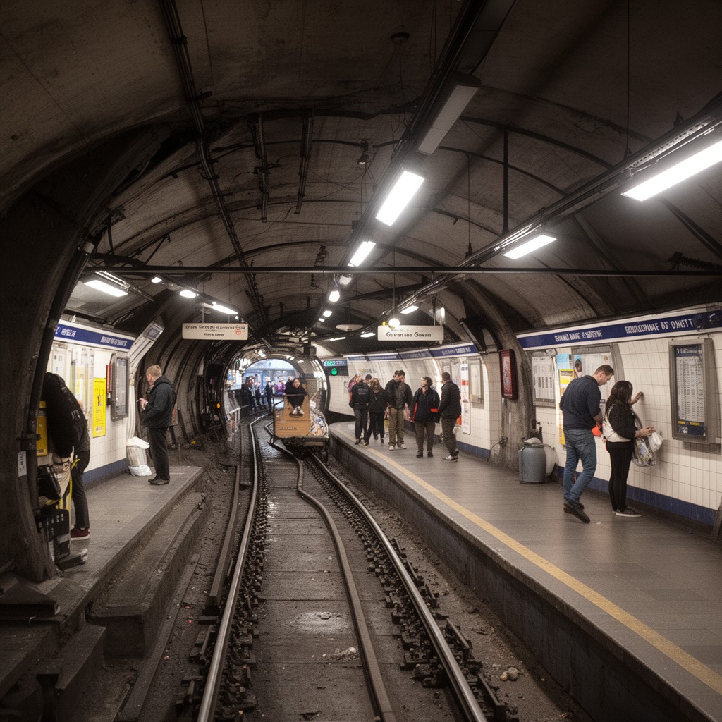AI-generated illustration of Govan subway station
