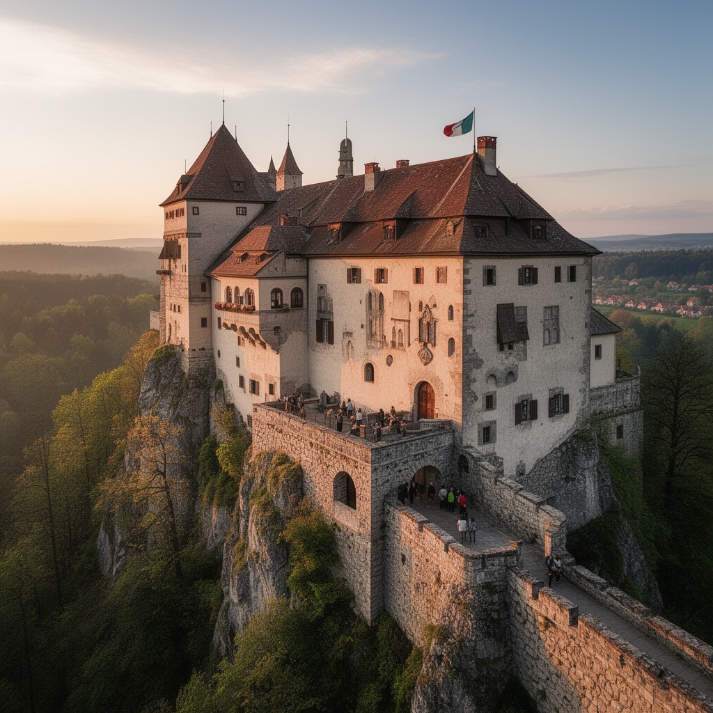 AI-generated illustration of Pieskowa Skała Castle