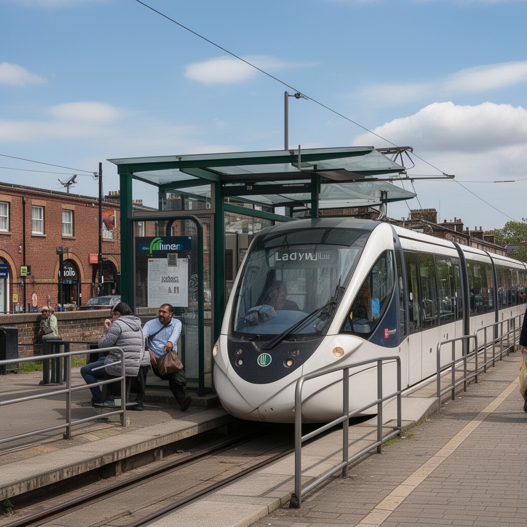 AI-generated illustration of Ladywell tram stop