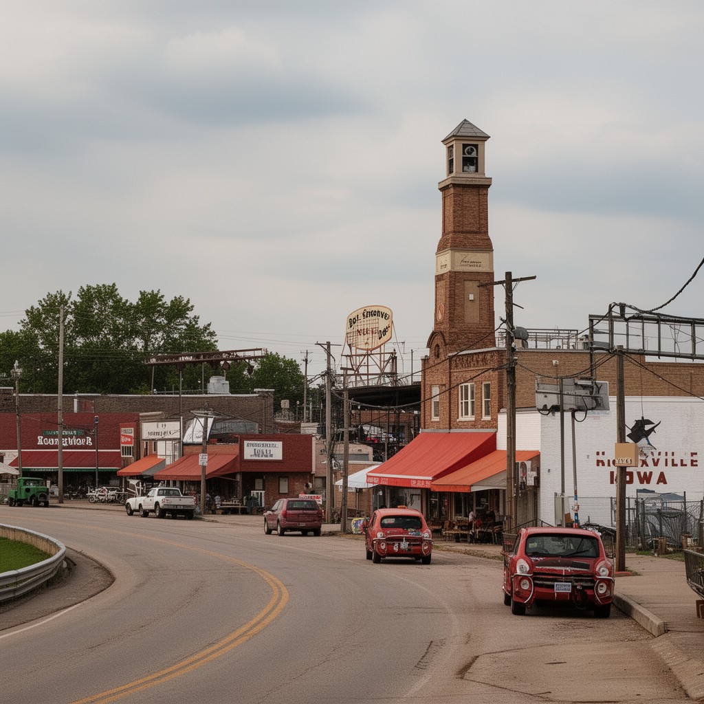 AI-generated illustration of Knoxville, Iowa
