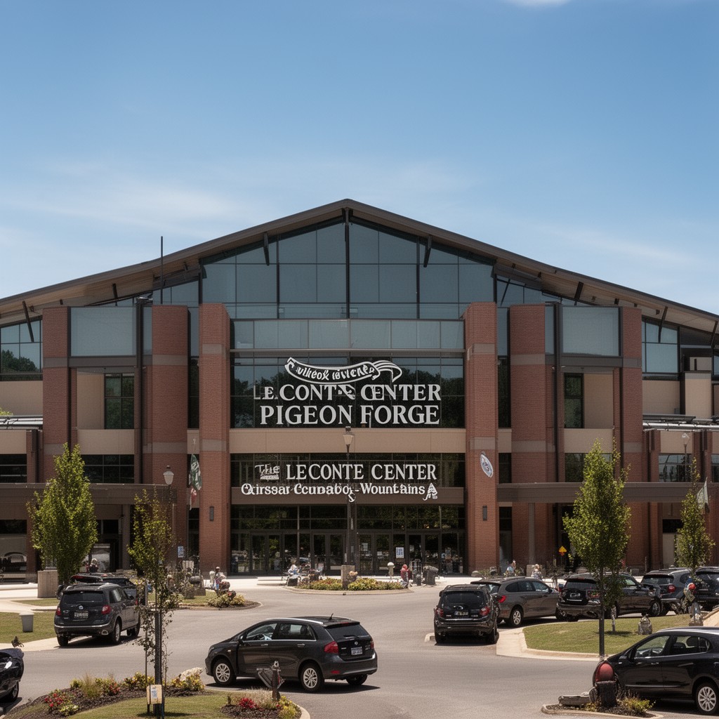 AI-generated illustration of LeConte Center at Pigeon Forge