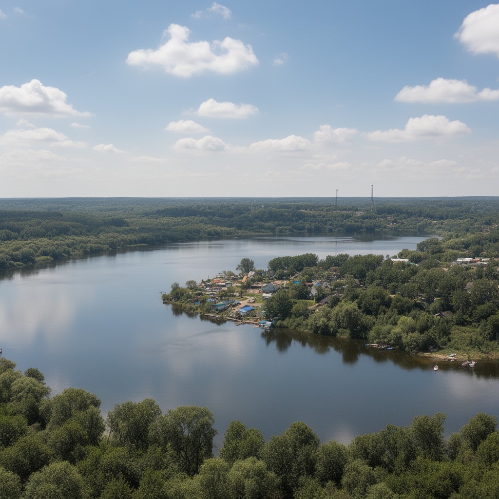 AI-generated illustration of Klyazminskoye Reservoir