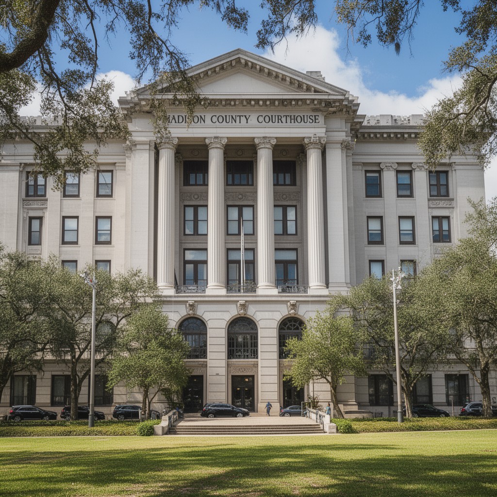 AI-generated illustration of Madison County Courthouse