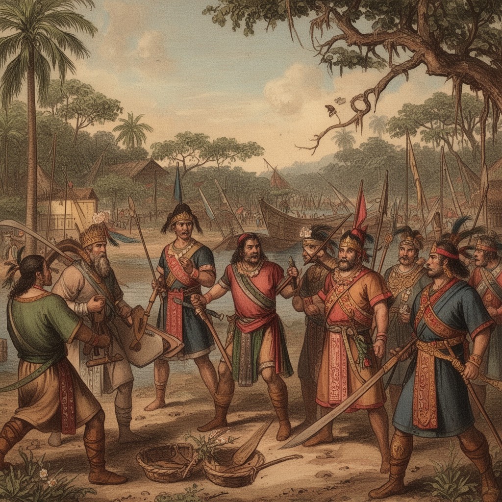 AI-generated illustration of Spanish conquest of Florida