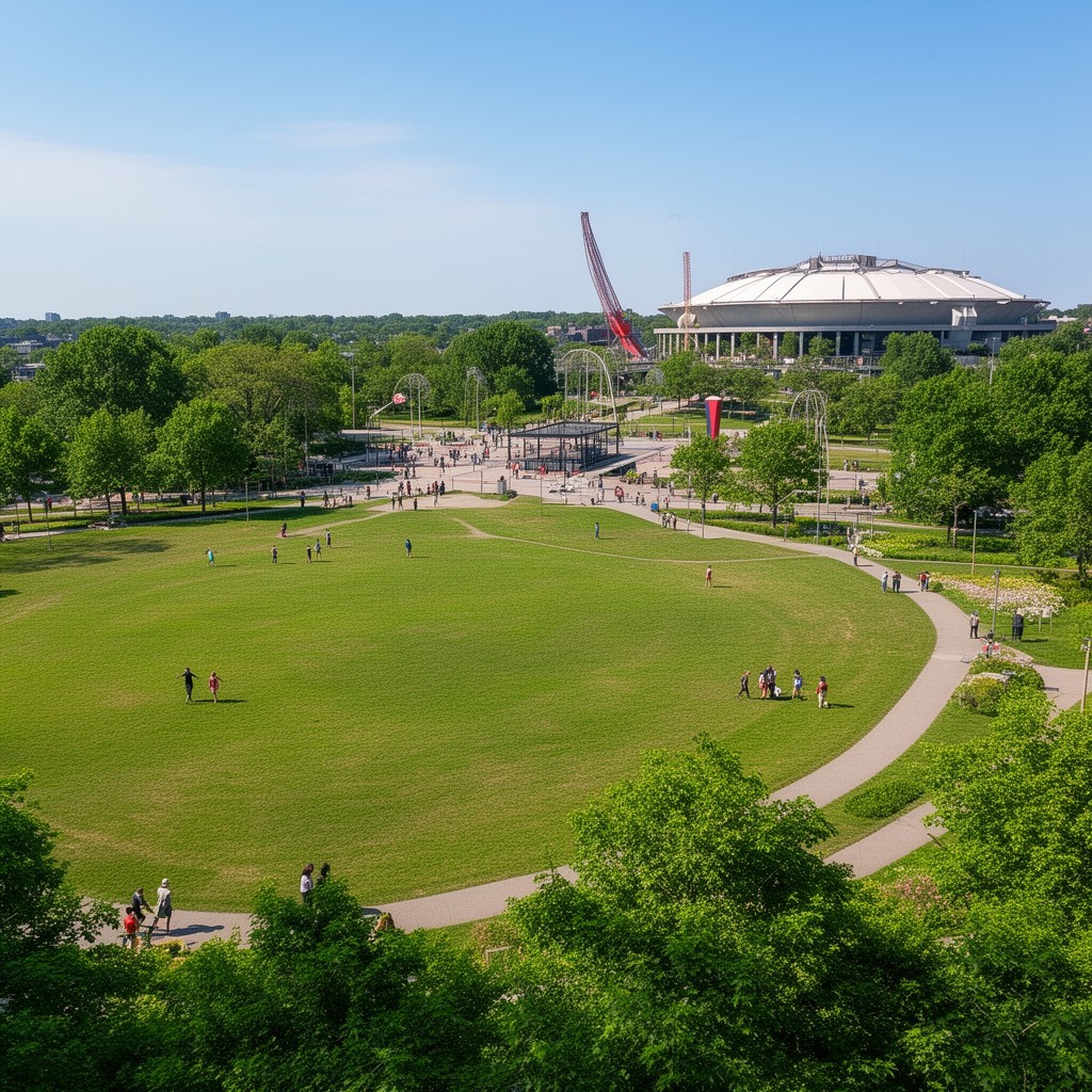 AI-generated illustration of Maisonneuve Park