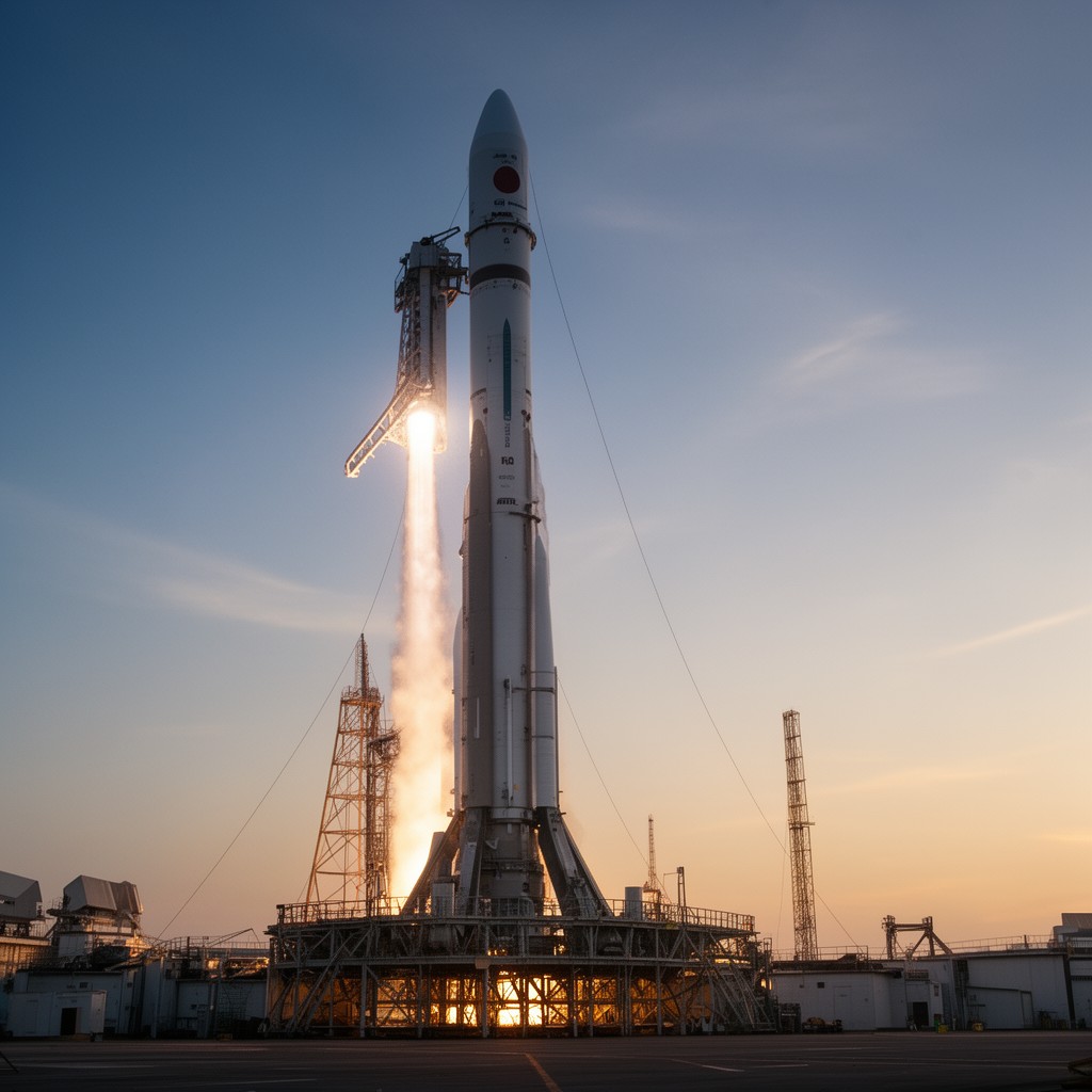 AI-generated illustration of H3 launch vehicle